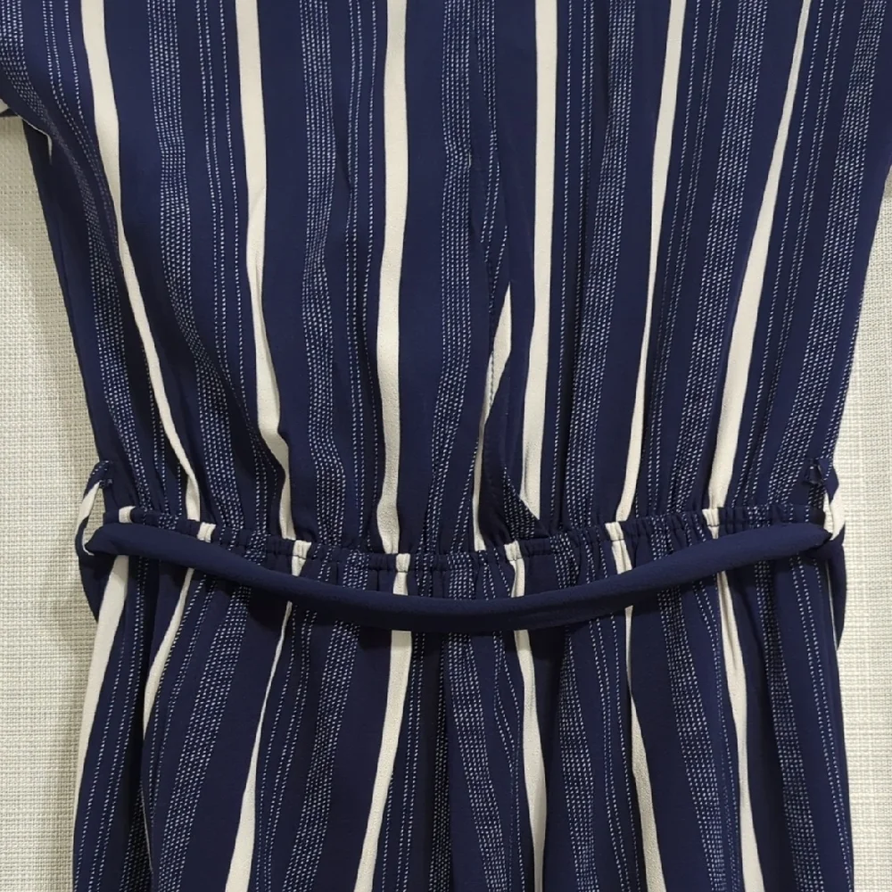 Monteau - Striped Navy Jumpsuit - Size XS - Picture 16 of 16